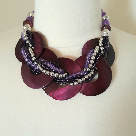 Jewelry - 🥳Host Pick! Purple Statement Necklace & Earrings